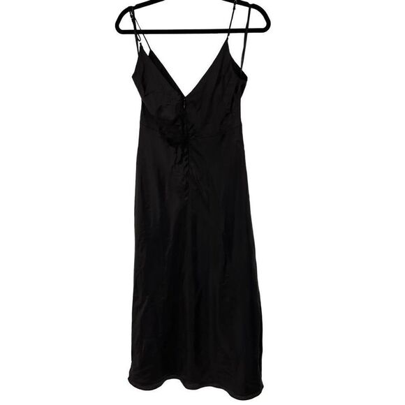 Watters & Watters Black Slip Adjustable Spaghetti Strap Dress - Picture 3 of 11